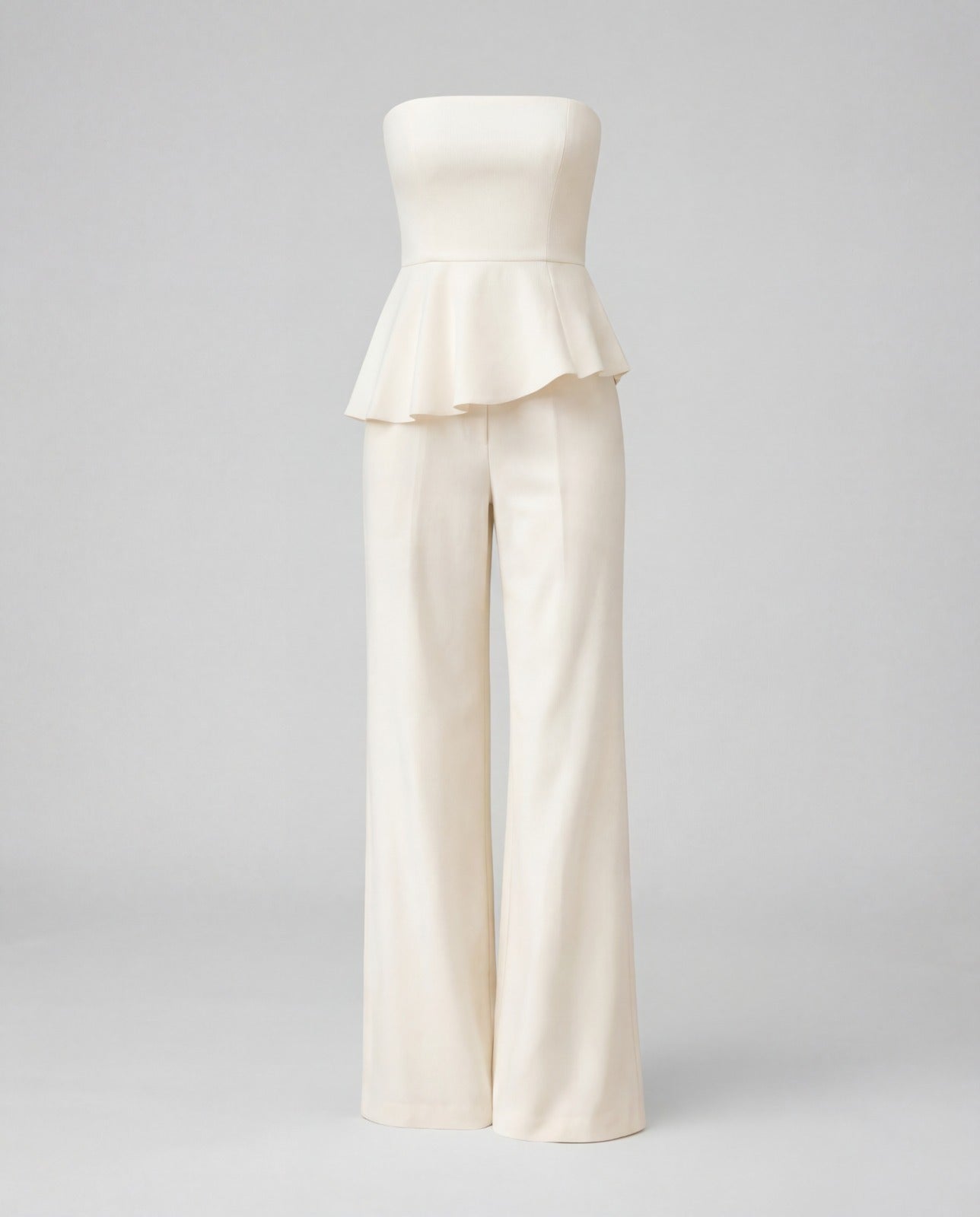 Low-Necked Blouse & Straight-Leg Trousers Set