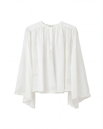 Ruffle Blouse Flare Sleeve