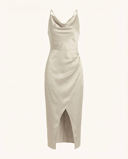Satin Slit Dress